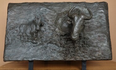 Escultura titulada "La traversée haut-r…" por Naty'Milau-Hg, Obra de arte original, Terracota