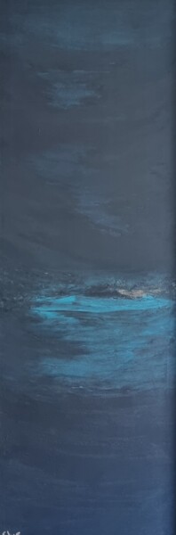 Painting titled "Dubaï blueWaters" by Natys.Tableaux, Original Artwork, Acrylic Mounted on Wood Stretcher frame