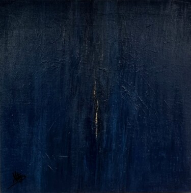 Peinture intitulée "Le Cuir Bleu, or 24…" par Natys.Tableaux, Œuvre d'art originale, Acrylique Monté sur Châssis en bois