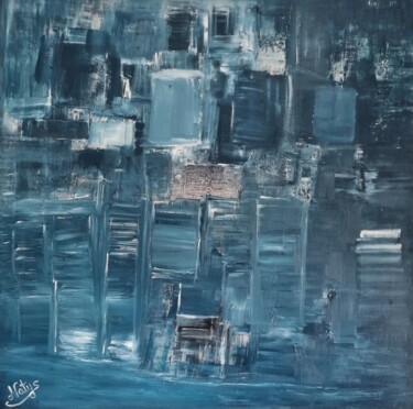 Painting titled "Manhattan" by Natys.Tableaux, Original Artwork, Acrylic Mounted on Wood Stretcher frame