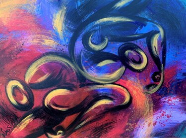Peinture intitulée "YINYANG" par Nausica Art, Œuvre d'art originale, Acrylique Monté sur Châssis en bois