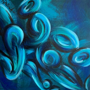 Painting titled "INFINITE" by Nausica Art, Original Artwork, Acrylic Mounted on Wood Stretcher frame