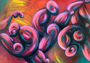 Malerei mit dem Titel "Swing On the Spiral…" von Nausica Art, Original-Kunstwerk, Acryl