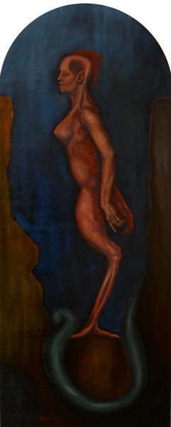 Peinture intitulée "Female Harpy" par Franco Navarro, Œuvre d'art originale, Huile