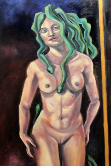 Painting titled "The Victim Medusa" by Franco Navarro, Original Artwork, Oil