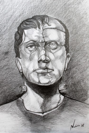 Dibujo titulada "Frankenstein" por Franco Navarro, Obra de arte original, Lápiz