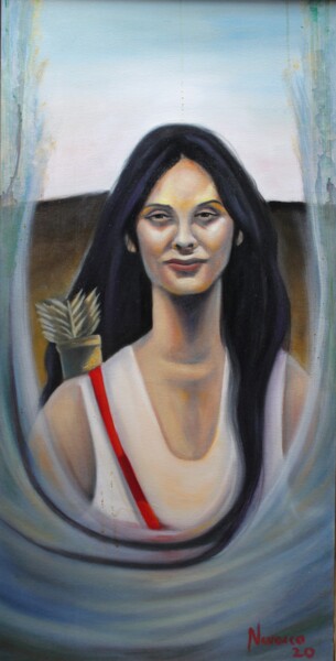 Painting titled "Diana (Artemis)" by Franco Navarro, Original Artwork, Oil