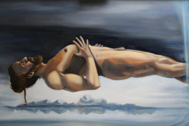 Painting titled "E caddi come corpo…" by Franco Navarro, Original Artwork, Oil