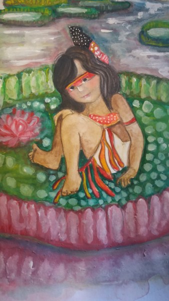 Pintura intitulada "Nayah" por Nayara Aysha Barbosa, Obras de arte originais, Aquarela