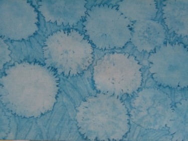 Printmaking titled "Flores azules" by Nayeli, Original Artwork, Etching