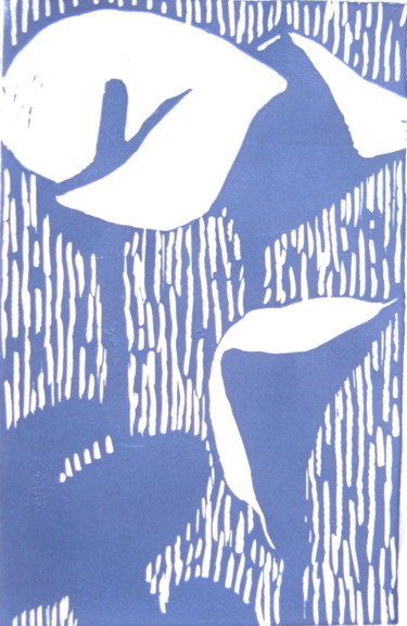 Gravures & estampes intitulée "Calas" par Nayeli, Œuvre d'art originale, Linogravures
