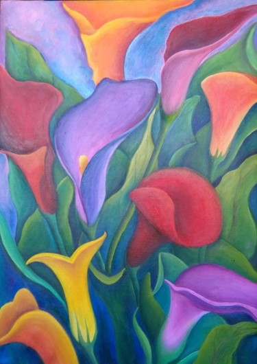 Malerei mit dem Titel "Calas de colores." von Nayeli, Original-Kunstwerk, Acryl