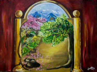 Painting titled "a-view-to-a-road-ed…" by Nayna Shriyan, Original Artwork