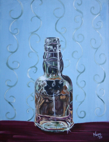 Malerei mit dem Titel "glass-bottle-series…" von Nayna Shriyan, Original-Kunstwerk