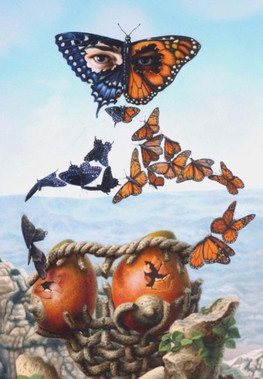 Pintura titulada "La Doble Metamorfos…" por Nazabal, Obra de arte original, Oleo