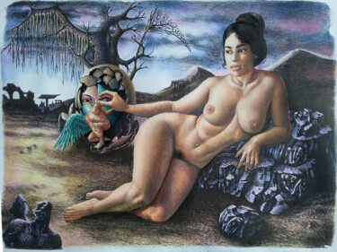 Malarstwo zatytułowany „La Nodriza de las A…” autorstwa Nazabal, Oryginalna praca, Akryl
