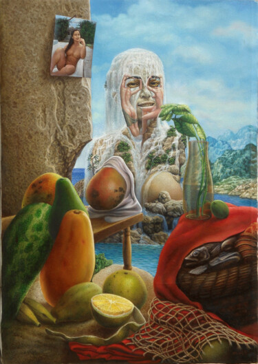 Peinture intitulée "El Eco de la Luz qu…" par Nazabal, Œuvre d'art originale, Huile Monté sur Châssis en bois