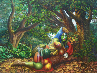 「El Milagro Alrededor」というタイトルの絵画 Nazabalによって, オリジナルのアートワーク, オイル
