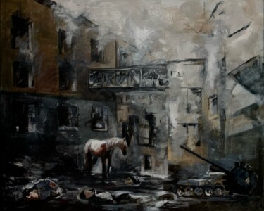 Malerei mit dem Titel "24.02.22" von Nazar Bochkor, Original-Kunstwerk, Öl