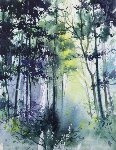 Painting titled "Watercolor painting…" by Nazar Grunyka, Original Artwork, Paper