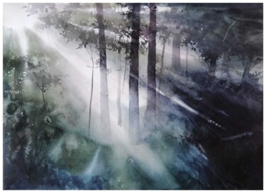 Painting titled "watercolor «Morning…" by Nazar Grunyka, Original Artwork, Watercolor