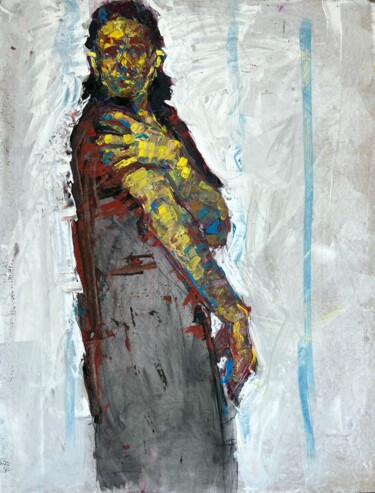 Pittura intitolato "Artist at Work" da Nazar Ivanyuk, Opera d'arte originale, Olio