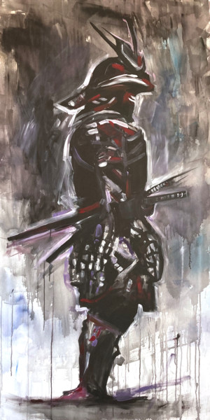 Painting titled "Samurai. Will and d…" by Nazar Tuvakov, Original Artwork, Acrylic