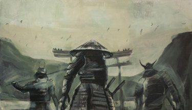 Pintura titulada "Samurai battle." por Nazar Tuvakov, Obra de arte original, Acrílico