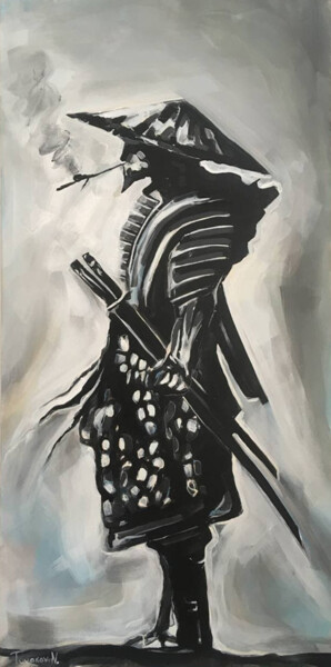 Painting titled "Samurai. Absolute d…" by Nazar Tuvakov, Original Artwork, Acrylic