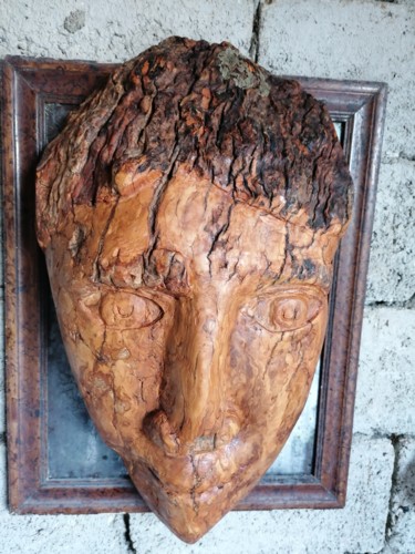 Sculpture titled "LO SPECCHIO DELL'AN…" by Nazareno Spinelli, Original Artwork, Wood Mounted on Wood Panel