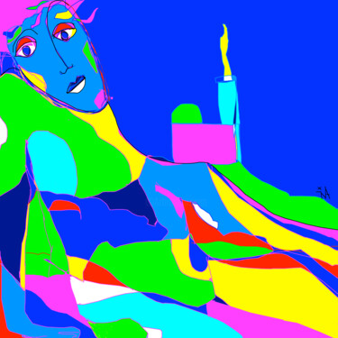 Digitale Kunst mit dem Titel "EN MARSEILLE" von Nazareth Agopian, Original-Kunstwerk, Digitale Malerei