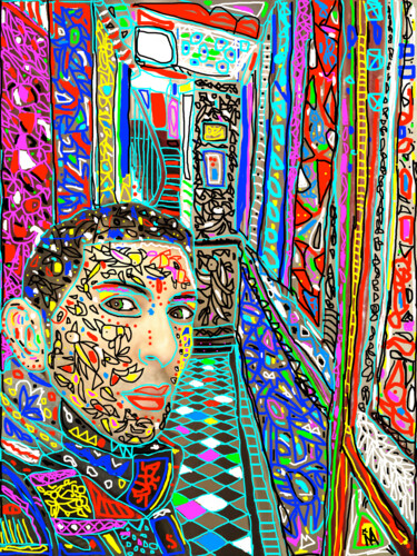Digitale Kunst mit dem Titel "AUTOPORTRAIT" von Nazareth Agopian, Original-Kunstwerk, Digitale Malerei