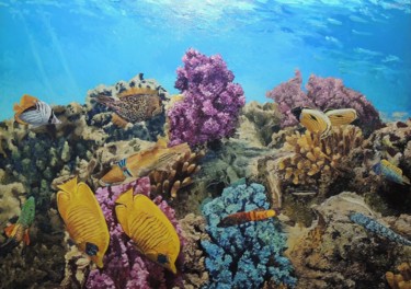 Painting titled "Coral Reef" by N.Bhailat, Original Artwork, Oil