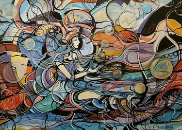Pintura titulada "Dream bubbles" por Nino Bitsadze, Obra de arte original, Acrílico