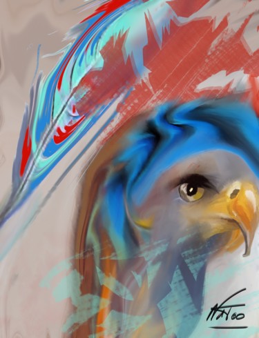 Arte digital titulada "Aigle" por Natoo, Obra de arte original, Pintura Digital