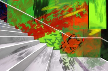 Digitale Kunst mit dem Titel "Metro" von Natoo, Original-Kunstwerk, Digitale Malerei