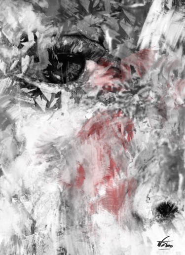 Arts numériques intitulée "Œil blessé" par Natoo, Œuvre d'art originale, Peinture numérique
