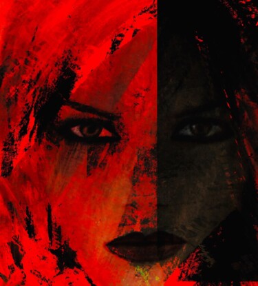 Arte digitale intitolato "Red Girl 2" da Natoo, Opera d'arte originale, Pittura digitale