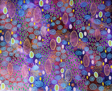 Schilderij getiteld "Violet Abstraction" door Ndart, Origineel Kunstwerk, Acryl