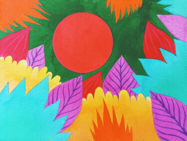 Картина под названием "Tropical Eden n.002" - Ndart, Подлинное произведение искусства, Акварель