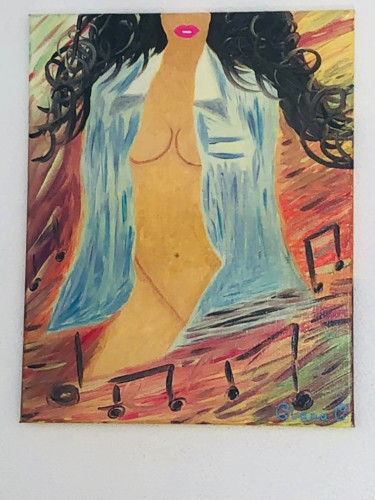 Painting titled "La devoilée" by Clara.C, Original Artwork, Oil