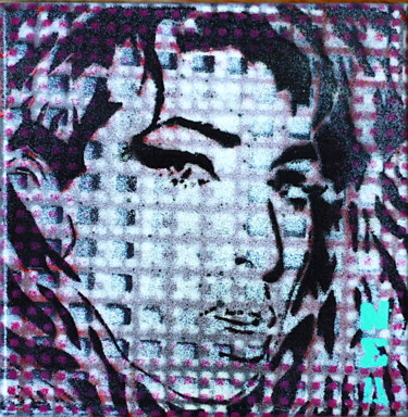 Painting titled "AMY WINEHOUSE" by Nea Borgel, Original Artwork, Spray paint Mounted on Wood Stretcher frame