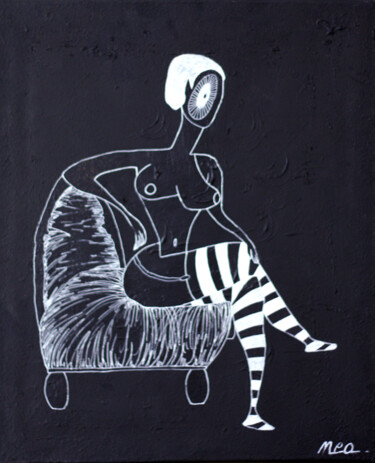 Картина под названием "COURTISANE" - Nea Borgel, Подлинное произведение искусства, Акрил Установлен на Деревянная рама для н…