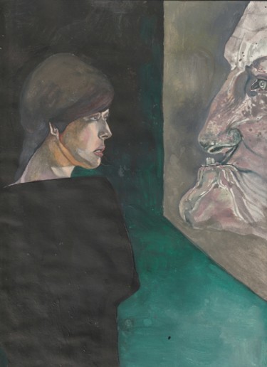 Pittura intitolato "Mirror" da Neal Burns, Opera d'arte originale, Gouache