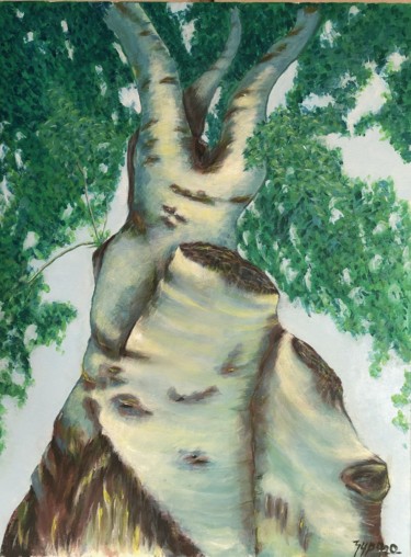 Painting titled "poplar" by Djura, Original Artwork, Acrylic