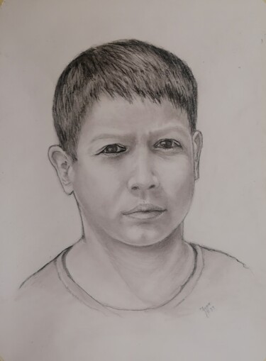 Drawing titled "Ilija" by Djura, Original Artwork, Charcoal