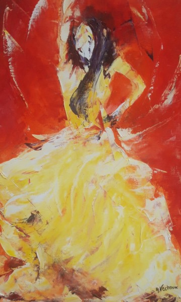 Malerei mit dem Titel "Tenue de soirée" von Annie Nectoux, Original-Kunstwerk, Öl