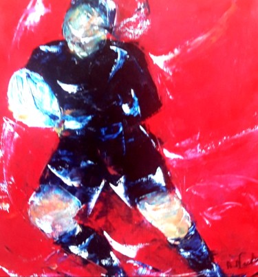 Peinture intitulée "Rugby n 1" par Annie Nectoux, Œuvre d'art originale, Huile
