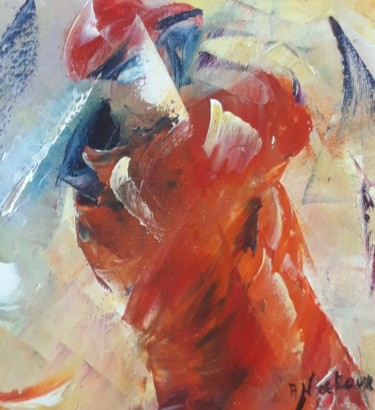 Peinture intitulée "Joueur de golf" par Annie Nectoux, Œuvre d'art originale, Huile