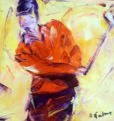 Painting titled "Jeune homme" by Annie Nectoux, Original Artwork, Oil